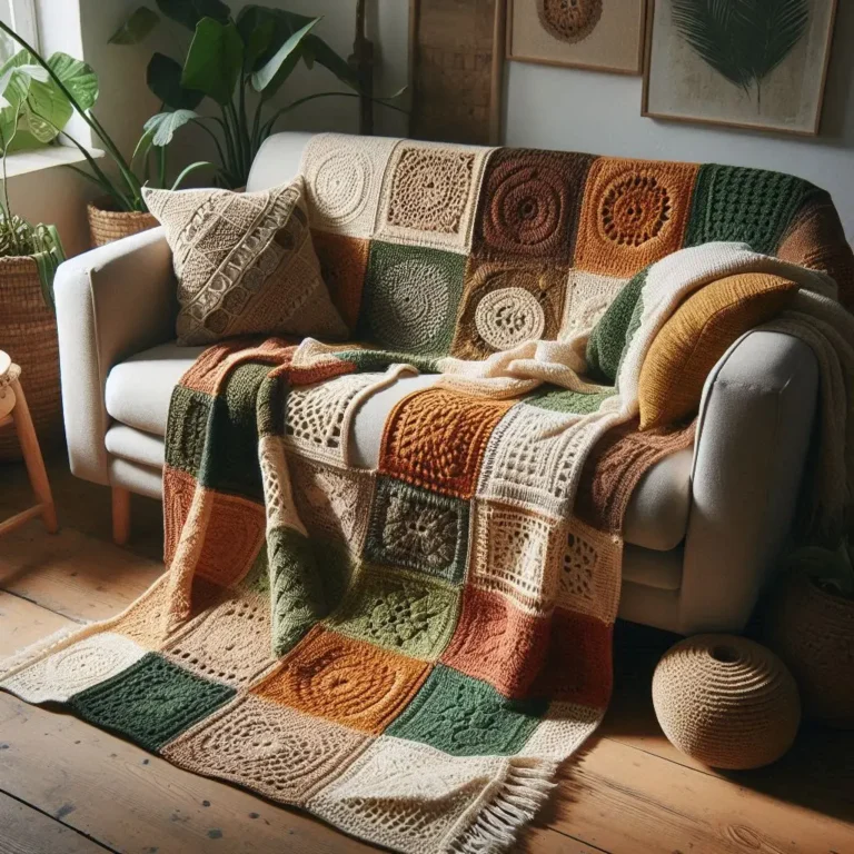 Crochet Patchwork Bed Blanket
