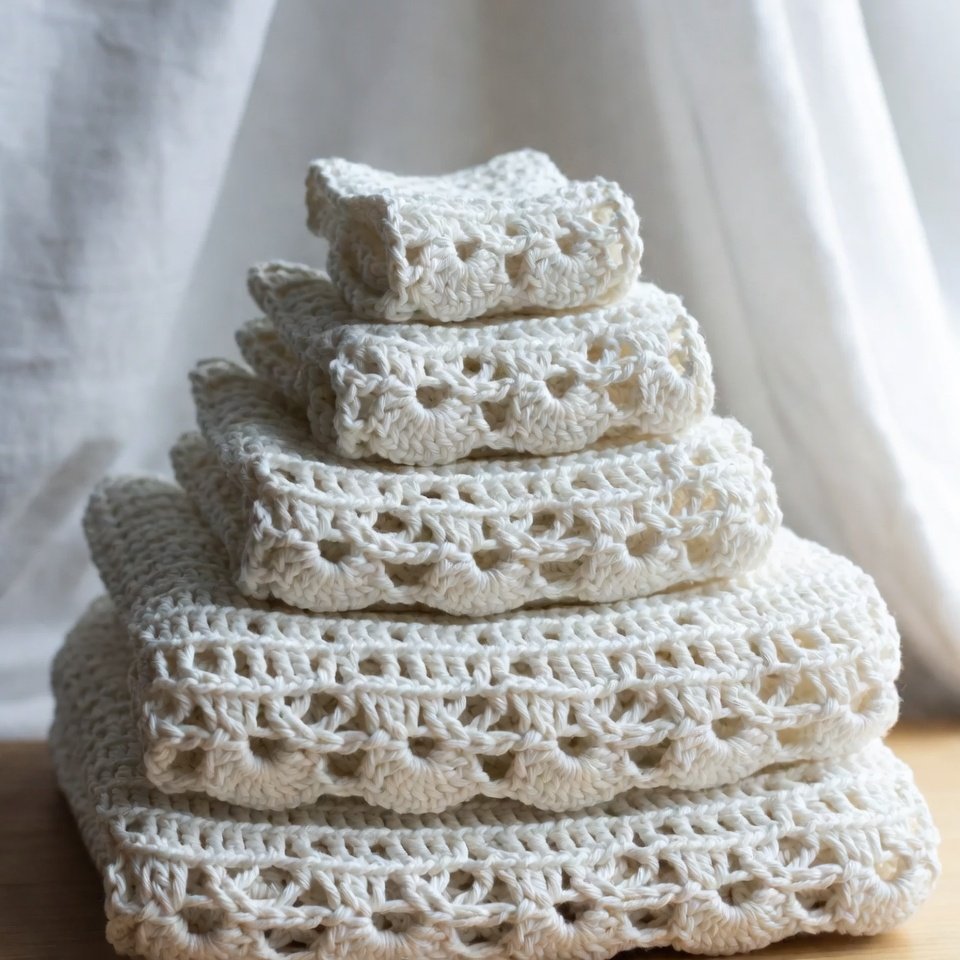Easy crochet washcloth made with cotton yarn
