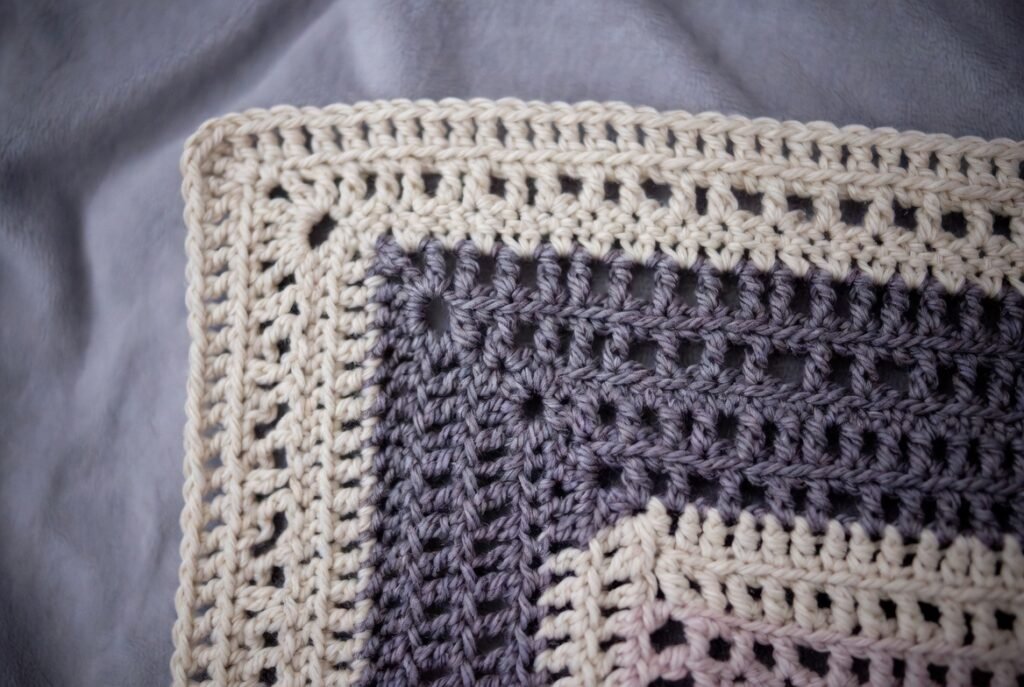crochet blanket corner shaping foundation double crochet increase”