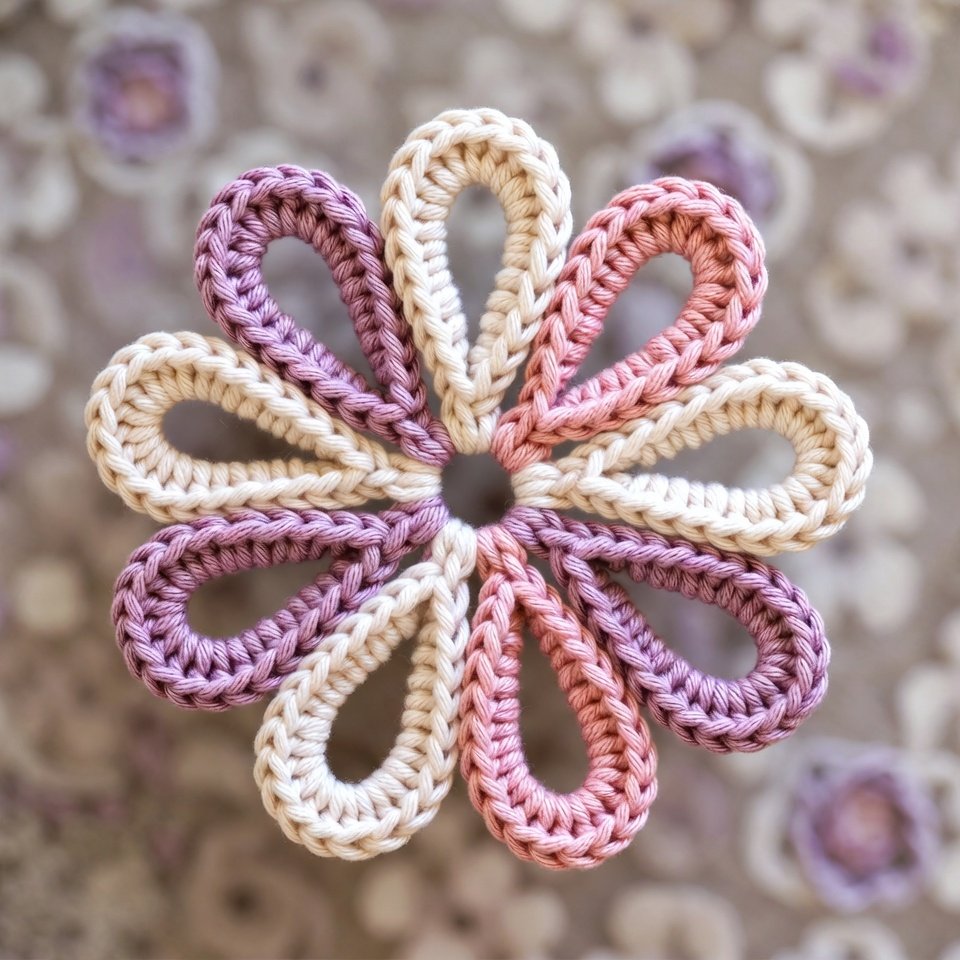 8 petals flower crochet doily – free crochet doily patterns with flowers.