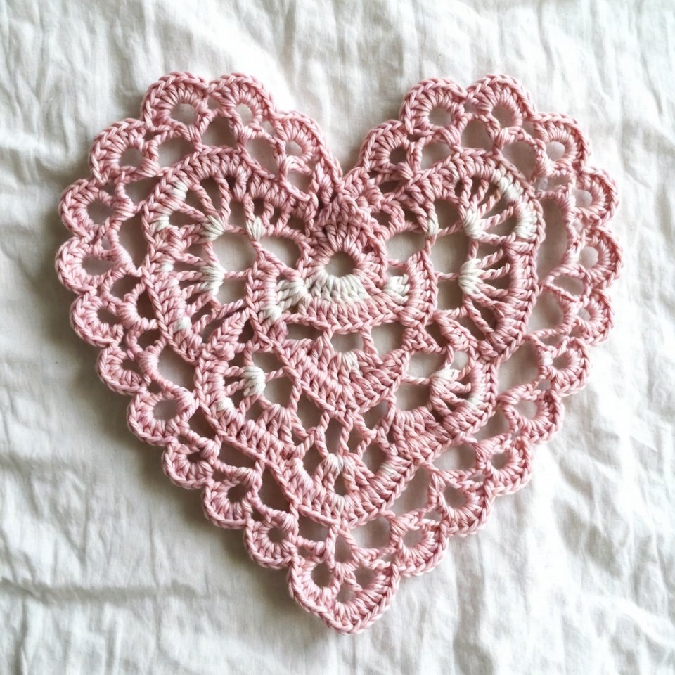 Sweetheart soiree crochet doily – free crochet heart doily patterns.
