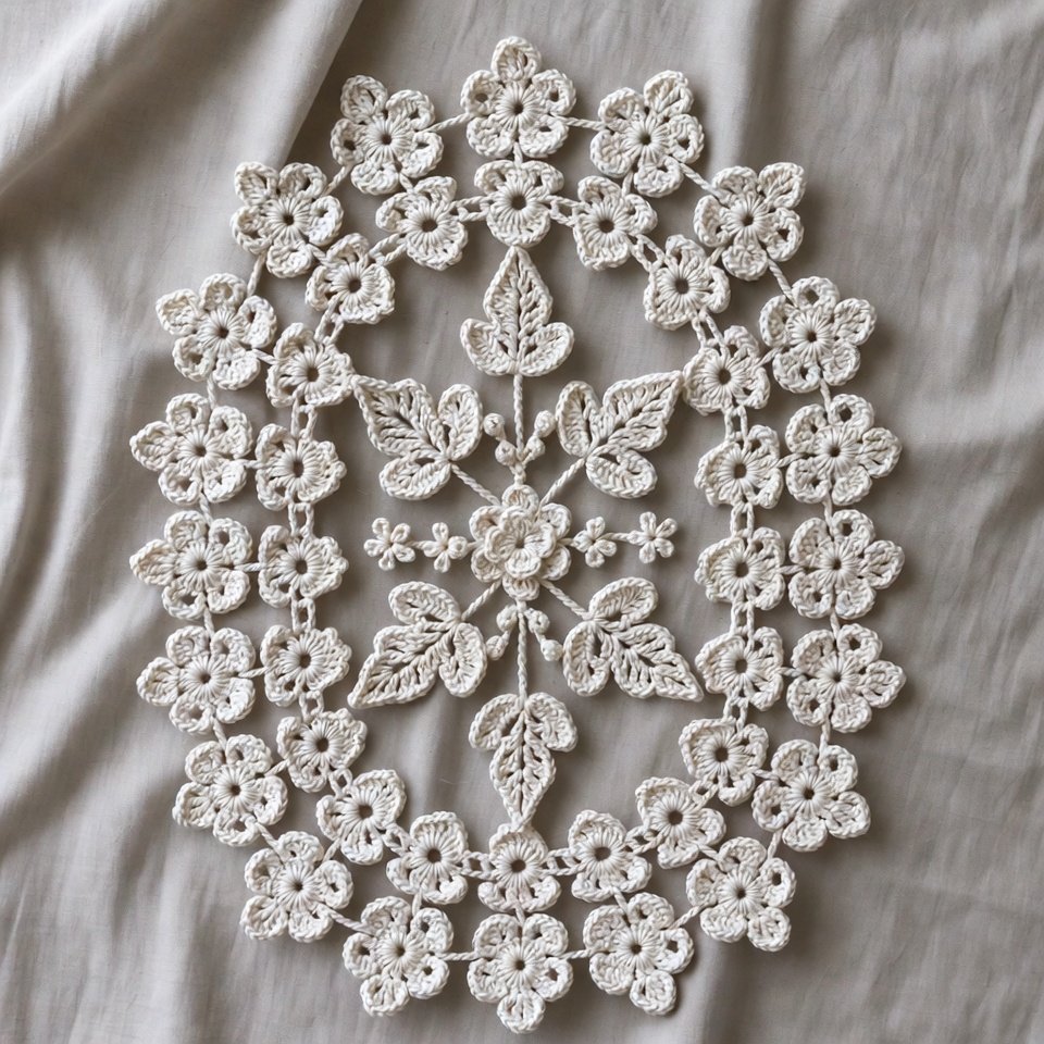 Blooming ivy oval crochet doily pattern – free oval crochet doily patterns with written instructions.