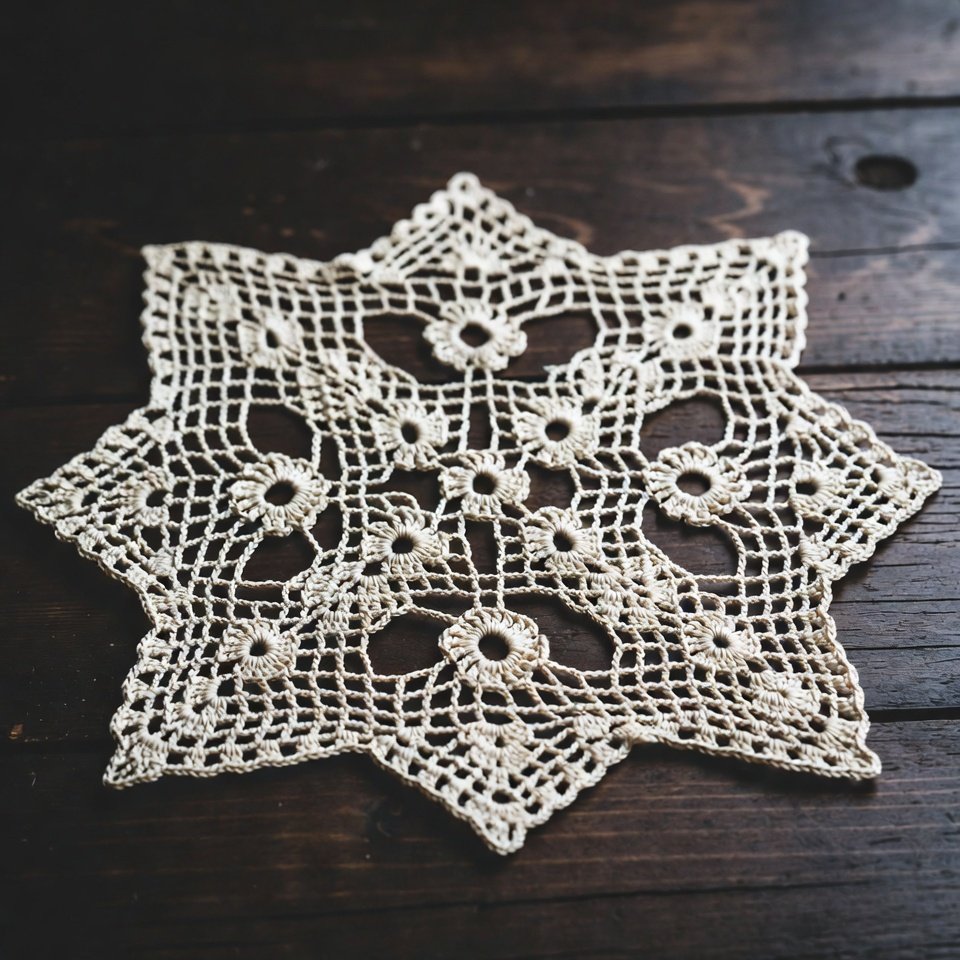 Crochet square lace doily – free crochet doily patterns square design.