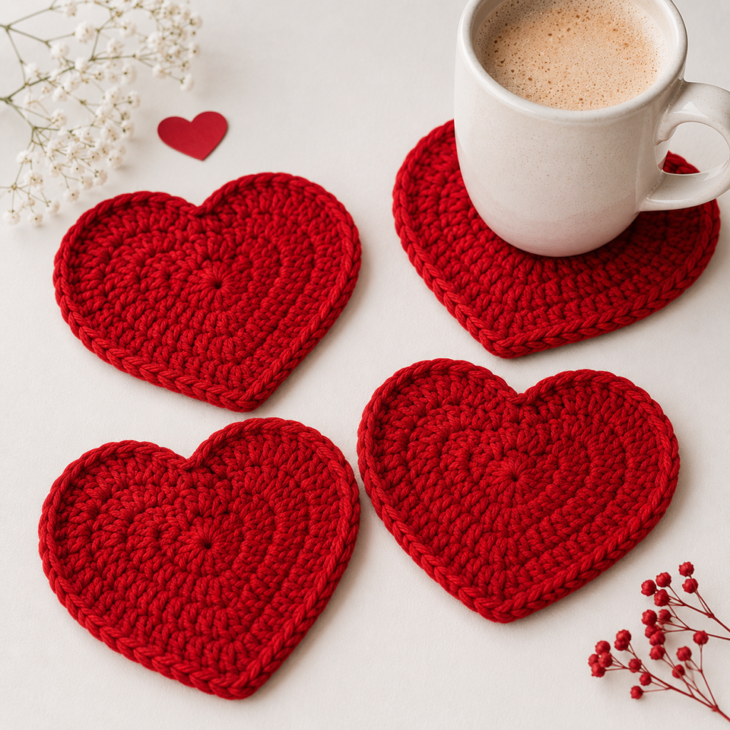 Heart Coaster Crochet Pattern